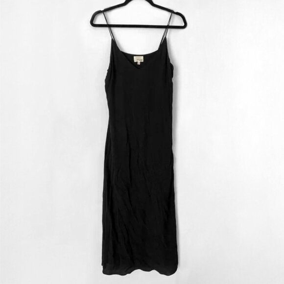 Aritzia Wilfred Free Black Cami Midi Slip Dress LBD - XS - Picture 1 of 2